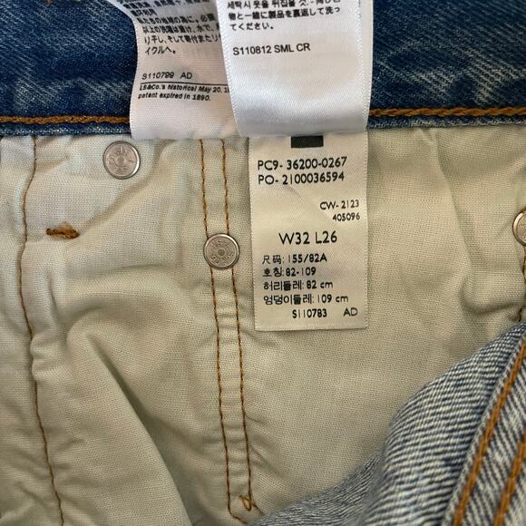 LEVI’s 501 High Rise Denim Jeans Straight Leg Button Fly - Size W32xL26 - Picture 6 of 6